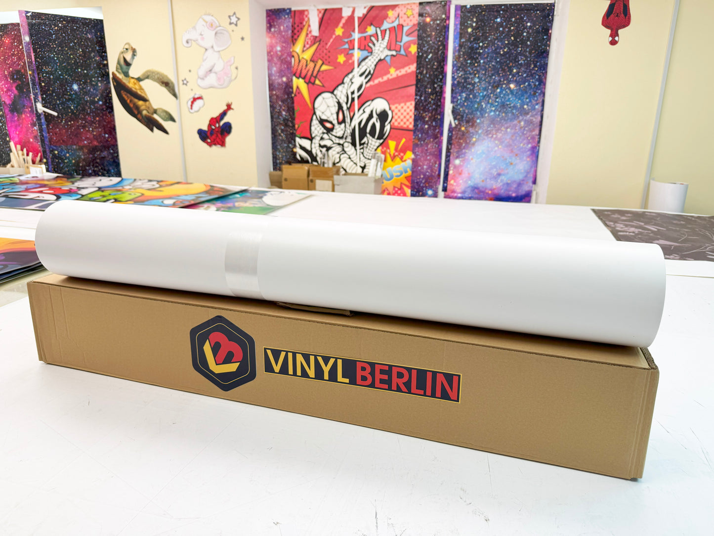VinylBerlin Vinyl polyvinyl chloride (PVC) substrate as a base for printed images or designs