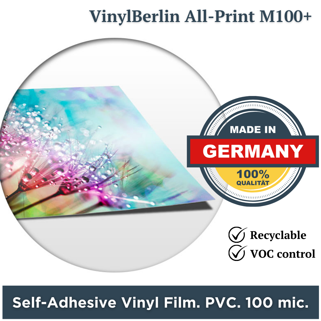 VinylBerlin Vinyl polyvinyl chloride (PVC) substrate as a base for printed images or designs