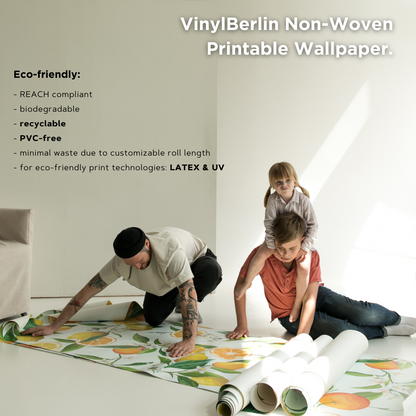 VinylBerlin Non-Woven Printable Wallpaper. For Latex UV Print. NO PVC 43"X83Yds