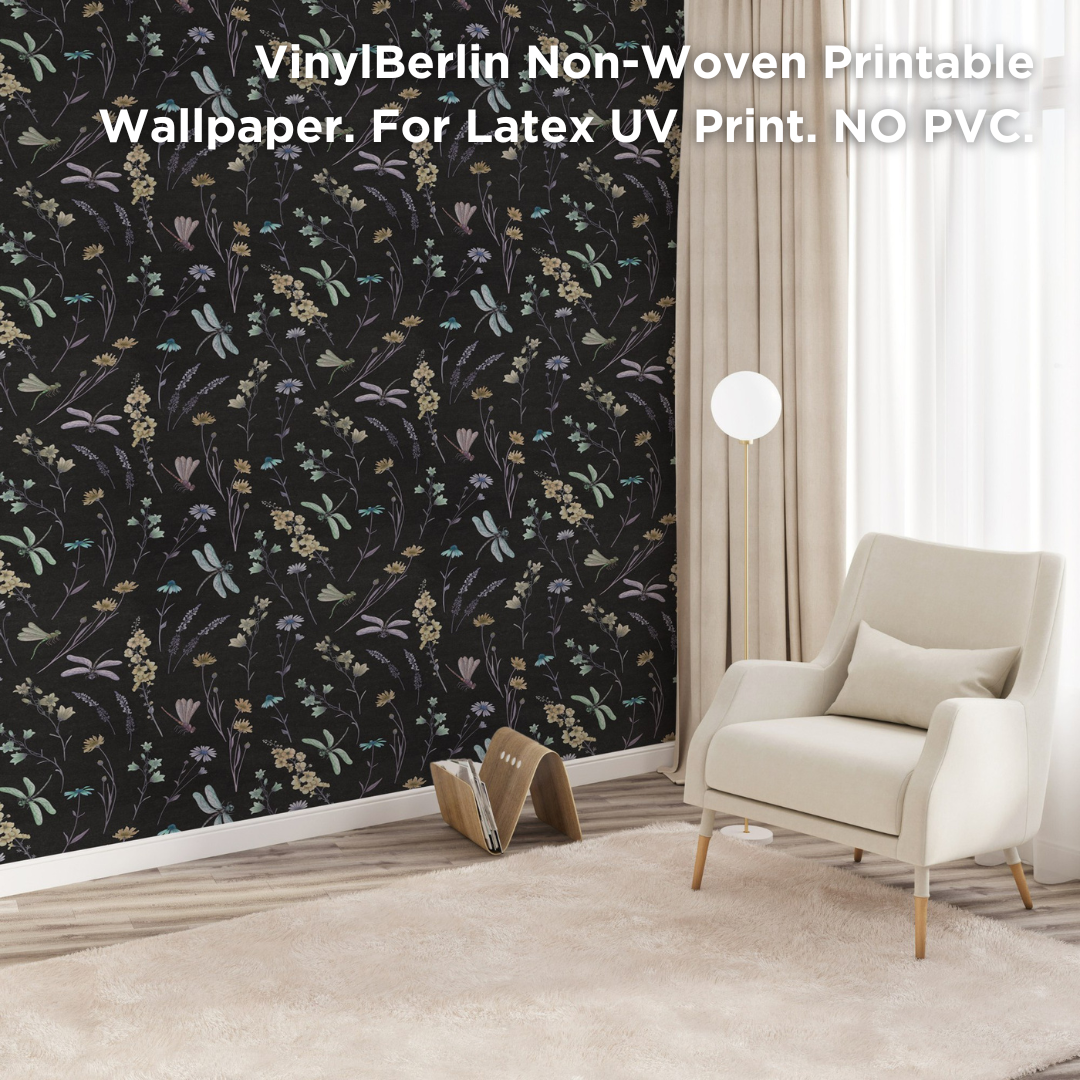 VinylBerlin Non-Woven Printable Wallpaper. For Latex UV Print. NO PVC 43"X83Yds