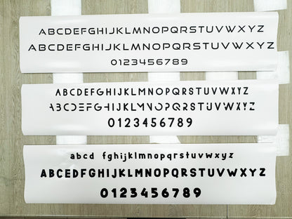 Vinyl letters and numbers for use in making outdoor advertising objects