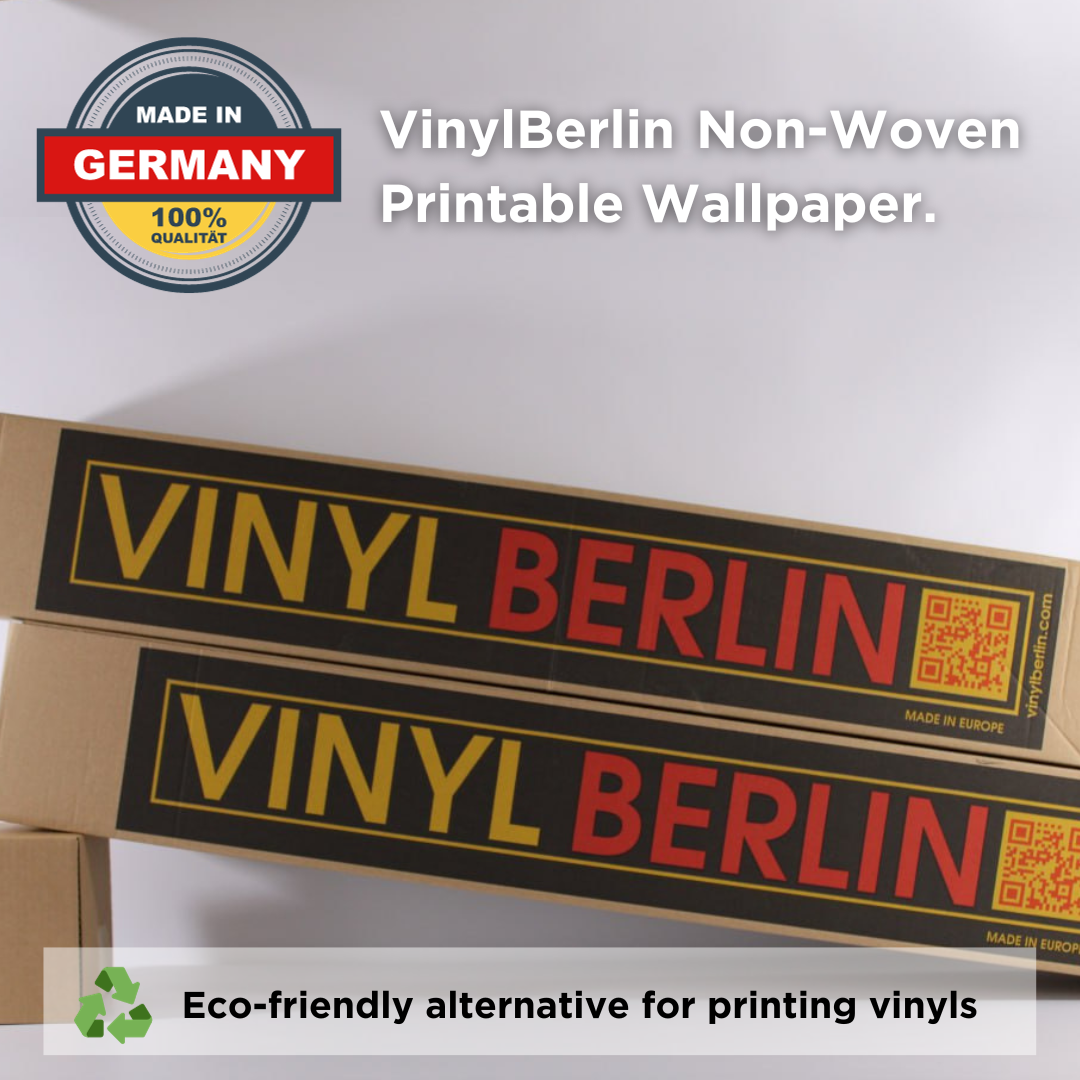 VinylBerlin Non-Woven Printable Wallpaper. For Latex UV Print. NO PVC 43"X83Yds